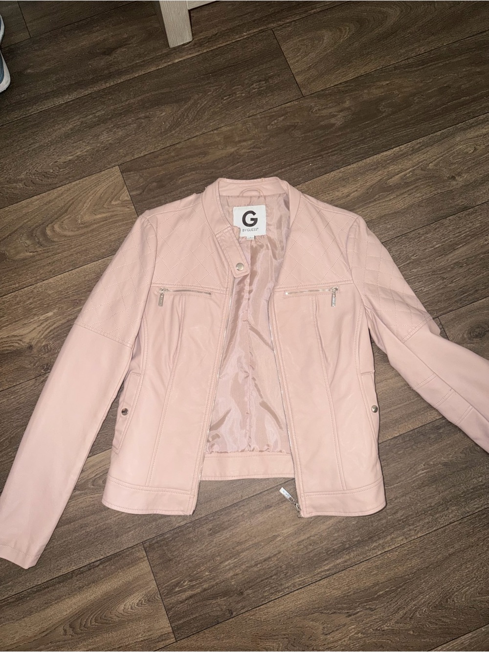 G by Guess Blush Pink Moto Jacket S